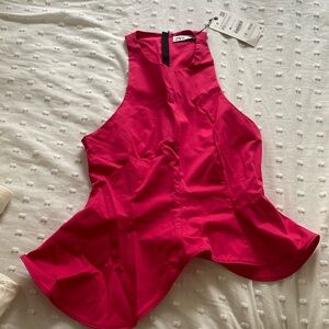 Zara hot pink peplum too